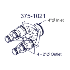 4in Inlet 4-2in Outlet Manifol