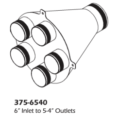 6" Inlet 5-4" Outlet Manifold
